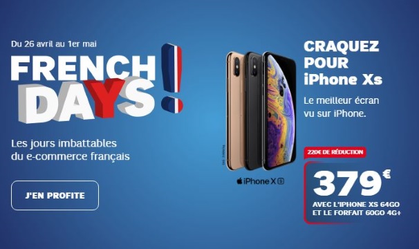 French Days : iPhone XS et iPhone 7 Plus à prix canon chez SFR