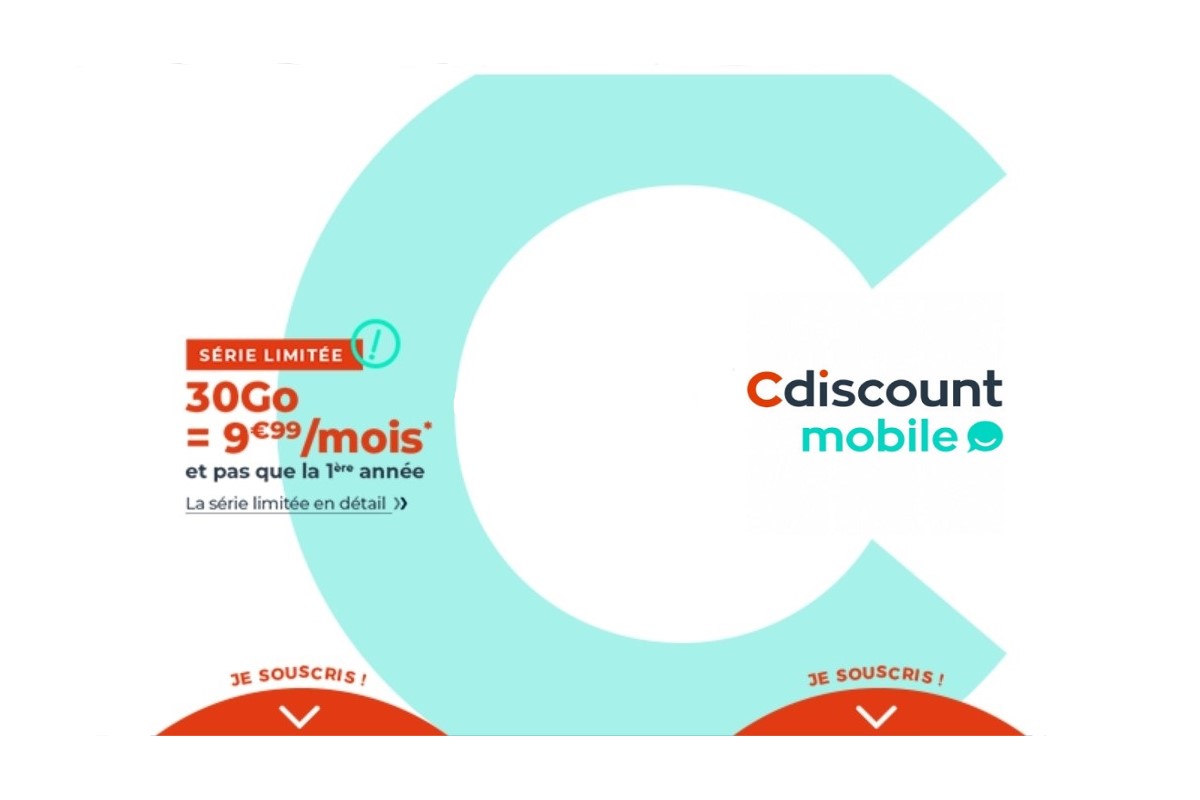 Forfait en promo : 30 Go à 9,99€/mois avec Cdiscount Mobile