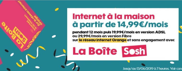 Box Internet pas cher : la Boîte Sosh à 15€/mois en fibre et ADSL