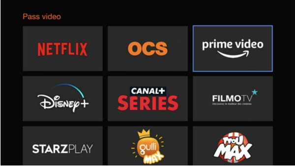 Amazon Prime Video est dans le Pass Video Orange