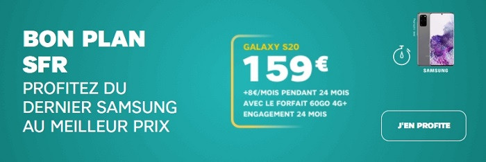 Le Samsung Galaxy à 159€ avec un forfait 60 Go SFR