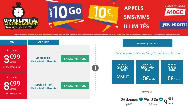 Série Limitée Auchan Telecom 10€ à 10Go