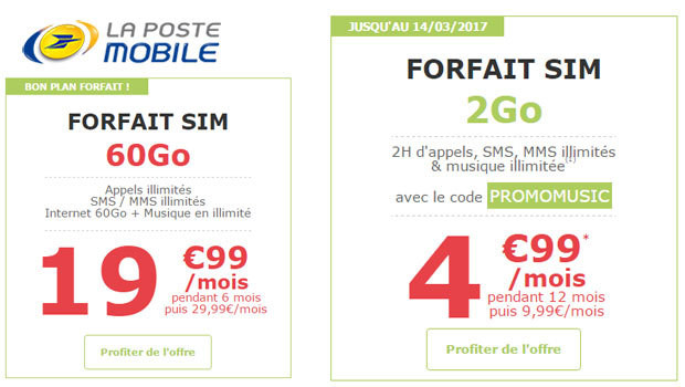 Promotions chez La Poste Mobile...