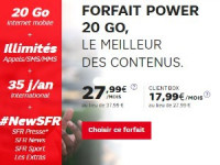 SFR: forfait Power 20 Go en promo