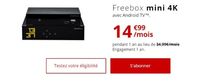L'offre Internet Freebox Mini 4K en promotion