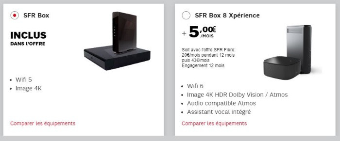 La nouvelle box SFR en option avec les abonnements Internet SFR
