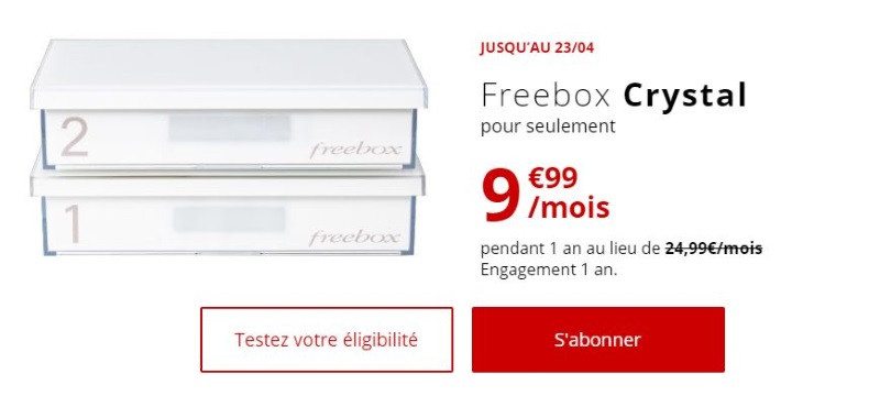 Box ADSL pas cher : la Freebox Crystal à 10 euros par mois