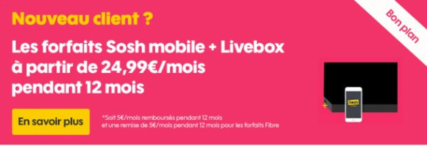 Sosh : promo Livebox + mobile