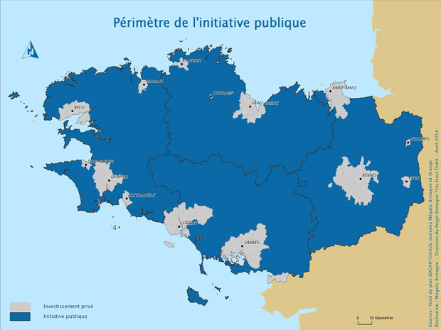 Mégalis Bretagne : répartition initiative publique et investissement privé